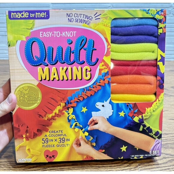 Made by Me! Easy to Knot Quilt Making Kit Multicolor 59in x 39in No Cut‎ No Sew - Picture 1 of 6